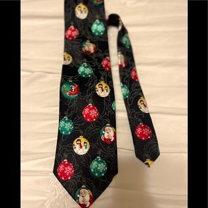 Festive Occasions black colorful “Christmas ornaments” All Silk man’s tie